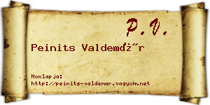 Peinits Valdemár névjegykártya